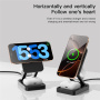 JJT-C42 3v1 skladací magnetický bezdrôtový stojan pre iPhone / Apple Watch / AirPods - 15W - strieborný