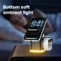 JJT-C53 Qi2 4v1 magnetický bezdrôtový stojan s lampou a USB-C káblom pre iPhone / Apple Watch / AirPods - 30W - čierny