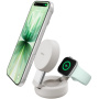 BELKIN Ultra Charge Pro Qi2 3v1 skladací magnetický bezdrôtový stojan pre iPhone / Apple Watch / AirPods - 25W - béžový