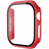 Matné púzdro s tvrdeným sklom pre Apple Watch 46mm - červené