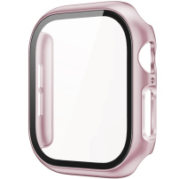 Metalické puzdro s tvrdeným sklom pre Apple Watch 46mm - ružové