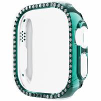 Metalické puzdro posádzané kamienkami pre Apple Watch Ultra 49 mm - modré