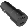 FIXED autonabíjačka s portmi 2x USB-C - 65W - čierna