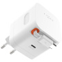 FIXED GaN súprava adaptéra s portom USB-C a výsuvného kábla USB-C - 65W - biela