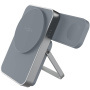 FIXED MagZen 5 bezdrôtová MagSafe powerbanka s nabíjaním pre Apple Watch, stojanom a portom USB-C - 5 000 mAh - sivá