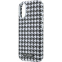 Karl Lagerfeld Houndstooth Resin Plate kryt s MagSafe pre iPhone 17 - čiernobiely