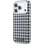 Karl Lagerfeld Houndstooth Resin Plate kryt s MagSafe pre iPhone 17 Pro - čiernobiely