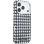 Karl Lagerfeld Houndstooth Resin Plate kryt s MagSafe pre iPhone 17 Pro - čiernobiely