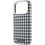 Karl Lagerfeld Houndstooth Resin Plate kryt s MagSafe pre iPhone 17 Pro - čiernobiely