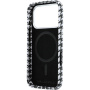 Karl Lagerfeld Houndstooth Resin Plate kryt s MagSafe pre iPhone 17 Pro - čiernobiely