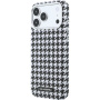 Karl Lagerfeld Houndstooth Resin Plate kryt s MagSafe pre iPhone 17 Pro Max - čiernobiely