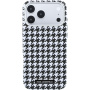 Karl Lagerfeld Houndstooth Resin Plate kryt s MagSafe pre iPhone 17 Pro Max - čiernobiely