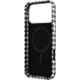 Karl Lagerfeld Houndstooth Resin Plate kryt s MagSafe pre iPhone 17 Pro Max - čiernobiely