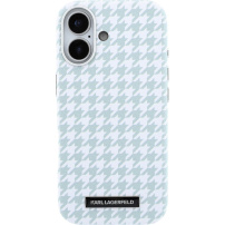 Karl Lagerfeld Houndstooth Resin Plate kryt s MagSafe pre iPhone 17 - modrobiely