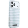 Karl Lagerfeld Houndstooth Resin Plate kryt s MagSafe pre iPhone 17 Pro Max - modrobiely