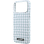 Karl Lagerfeld Houndstooth Resin Plate kryt s MagSafe pre iPhone 17 Pro Max - modrobiely