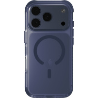 UNIQ Combat MagClick kryt s farebným rámčekom a MagSafe pre iPhone 17 Pro - tmavomodrý
