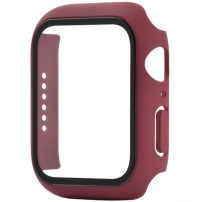 Ochranné puzdro s tvrdeným sklom pre Apple Watch 44mm - vínové