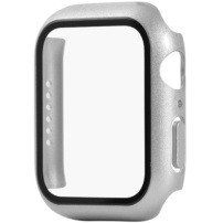 Ochranné puzdro s tvrdeným sklom pre Apple Watch 44mm - strieborné