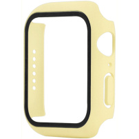 Matné púzdro s tvrdeným sklom pre Apple Watch 45mm - žlté