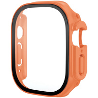 Matné púzdro s tvrdeným sklom pre Apple Watch Ultra 49mm - oranžové