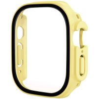 Matné púzdro s tvrdeným sklom pre Apple Watch Ultra 49mm - žlté
