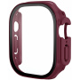 Matné púzdro s tvrdeným sklom pre Apple Watch Ultra 49mm - vínové