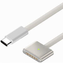 D038 opletaný nabíjací kábel - USB-C na MagSafe 3 pre MacBook - 2 m - béžový