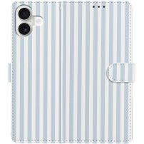 Flipové púzdro s prúžkami pre iPhone 17 - modrobiele