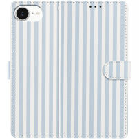 Flipové púzdro s prúžkami pre iPhone 16e / 17e - modrobiele