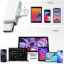 2v1 redukcia s čítačkou kariet - slot na SD / TF kartu na USB-C / Lightning - modrá