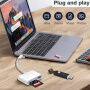2v1 redukcia s čítačkou kariet - slot na SD / TF kartu na USB-C / Lightning - modrá