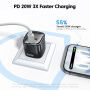 Toocki TC2220 GaN mini rýchlonabíjací adaptér s portmi USB-C / USB-A - 20W - čierny