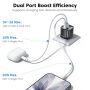 Toocki TC2220 GaN mini rýchlonabíjací adaptér s portmi USB-C / USB-A - 20W - čierny
