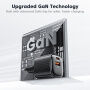 Toocki TC2220 GaN mini rýchlonabíjací adaptér s portmi USB-C / USB-A - 20W - čierny