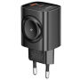 Toocki TCT20 nabíjací adaptér s portmi USB-C / USB-A a integrovanou nabíjačkou pre Apple Watch - 20W - čierny
