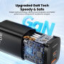 Toocki TCT20 nabíjací adaptér s portmi USB-C / USB-A a integrovanou nabíjačkou pre Apple Watch - 20W - čierny