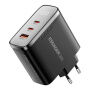 ESSAGER ES-CD56 GaN rýchlonabíjací adaptér s displejom a portmi 2x USB-C / USB-A - 100W - čierny