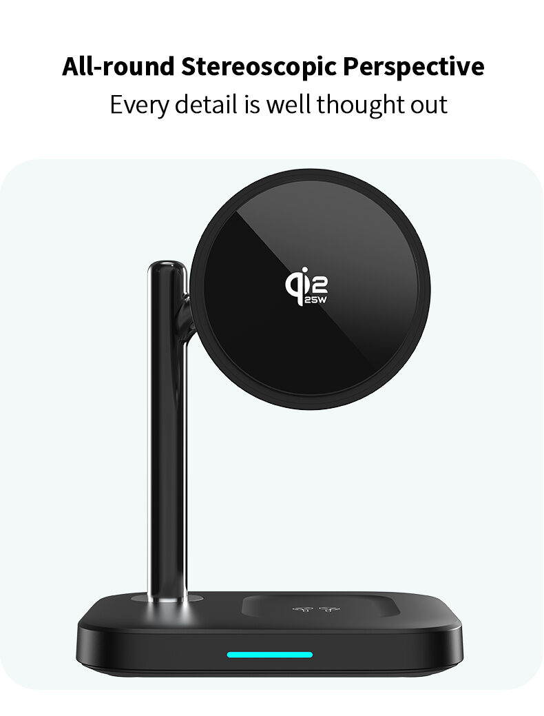 C69 Qi2 2v1 magnetický bezdrôtový stojan pre iPhone / AirPods - 25W - biely