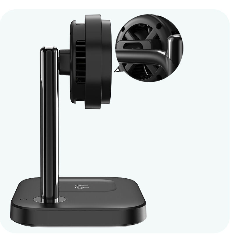 C69 Qi2 2v1 magnetický bezdrôtový stojan pre iPhone / AirPods - 25W - čierny