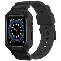 Odolné Armor púzdro s remienkom pre Apple Watch 46mm - čierne