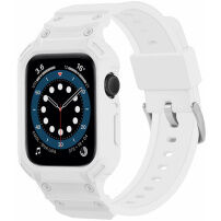 Odolné Armor púzdro s remienkom pre Apple Watch 46mm - biele