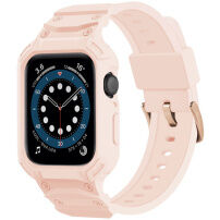 Odolné Armor púzdro s remienkom pre Apple Watch 46mm - ružové