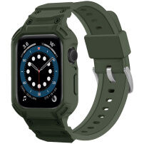 Odolné Armor púzdro s remienkom pre Apple Watch 46mm - olivové