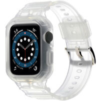 Odolné Armor púzdro s remienkom pre Apple Watch 46mm - mliečne