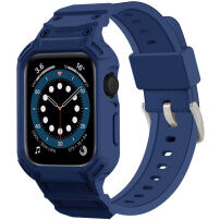 Odolné Armor púzdro s remienkom pre Apple Watch 46mm - tmavo modré