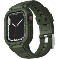 Odolné Armor puzdro s remienkom pre Apple Watch Ultra 49mm - olivové