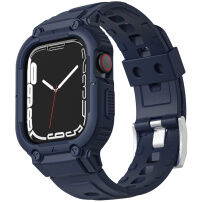 Odolné Armor puzdro s remienkom pre Apple Watch Ultra 49mm - tmavomodré