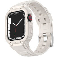 Odolné Armor puzdro s remienkom pre Apple Watch Ultra 49mm - krémové