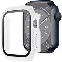 Odolné Armor puzdro s tvrdeným sklom pre Apple Watch 41 mm - biele